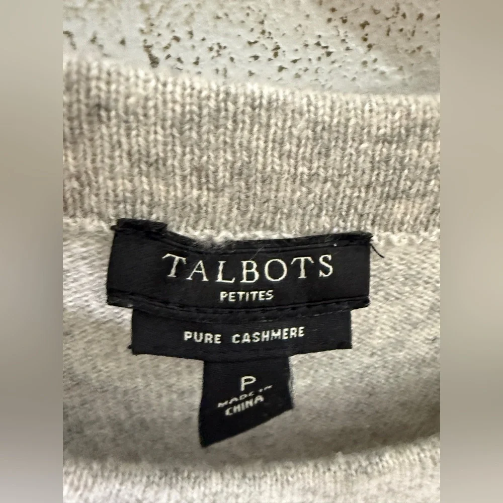 Talbots Gray Cashmere 3.4 Sleeve Sweater‎ Size P Small
